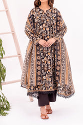 NUSL3351 Printed Cambric Suit - Unstitched 3Pc